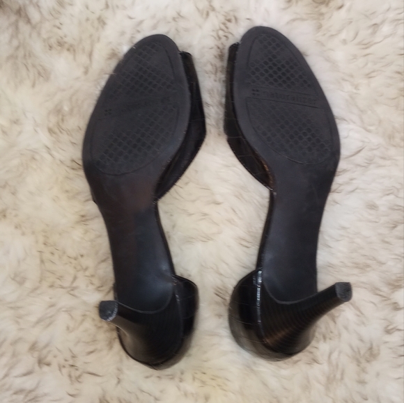 Peep Toe Faux Crocodile Black Naturalizer Heels Size 10 - Picture 4 of 4
